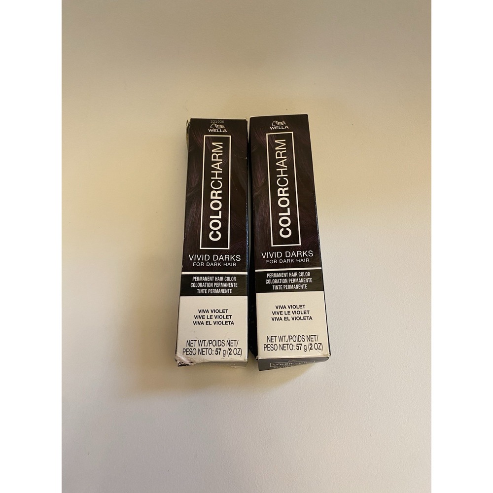 NEW Wella ColorCharm Vivid Darks Permanent Hair Color Viva Violet 2 Pack